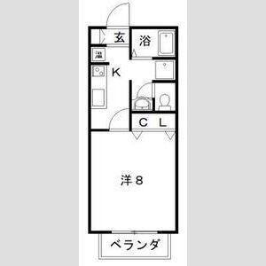 LA TOUR(1K/2階)の間取り写真