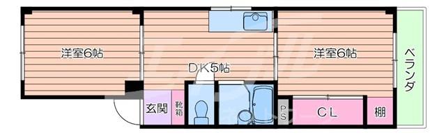 池田マンション(2DK/4階)の間取り写真