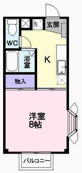 重陽ハイツ(1K/2階)の間取り写真