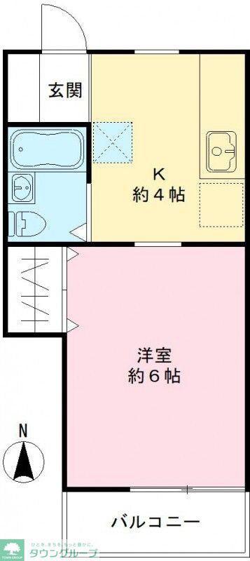 メゾンけやき(1K/2階)の間取り写真