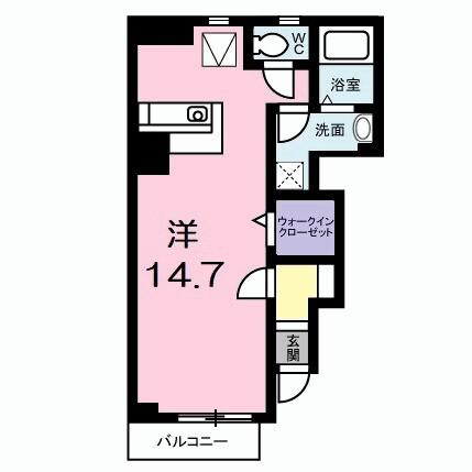 レーヴフロンス(ワンルーム/1階)の間取り写真