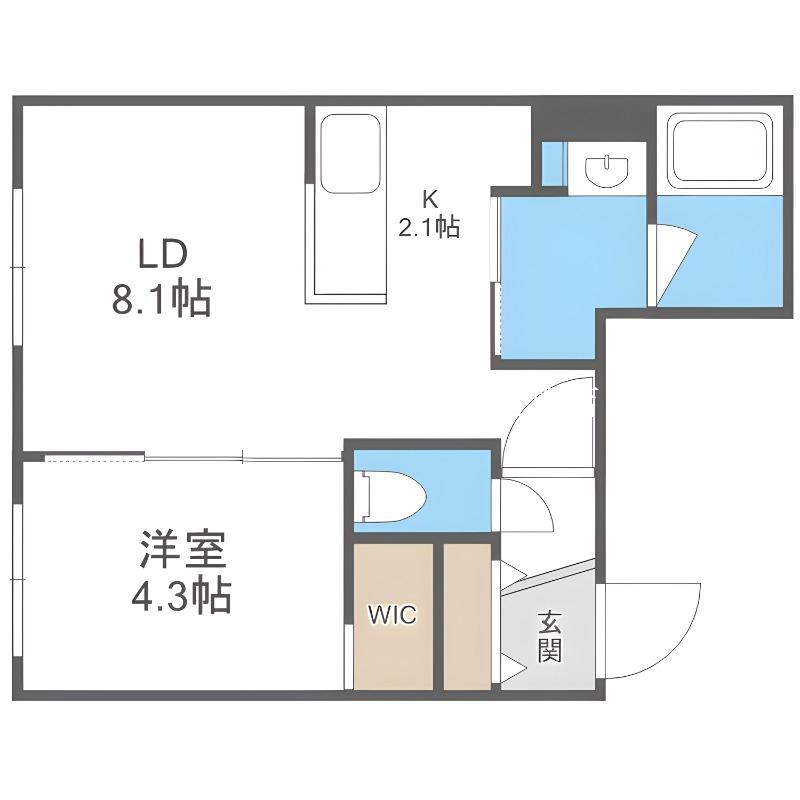 LINK N19(1LDK/2階)の間取り写真