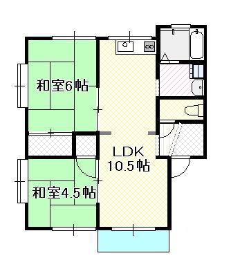 ファミール塩田(2LDK/2階)の間取り写真