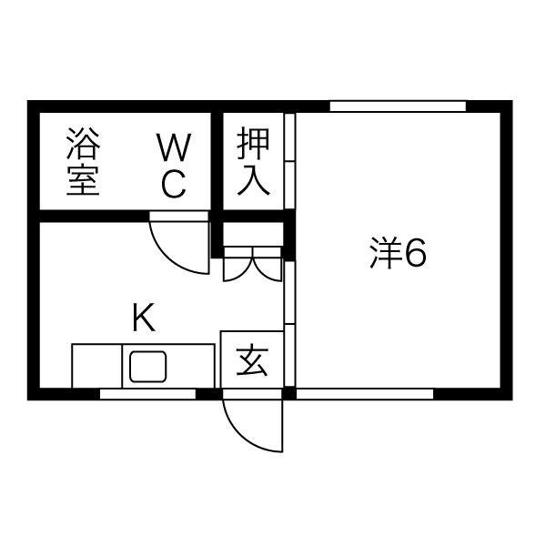 やまさコーポ(1K/3階)の間取り写真