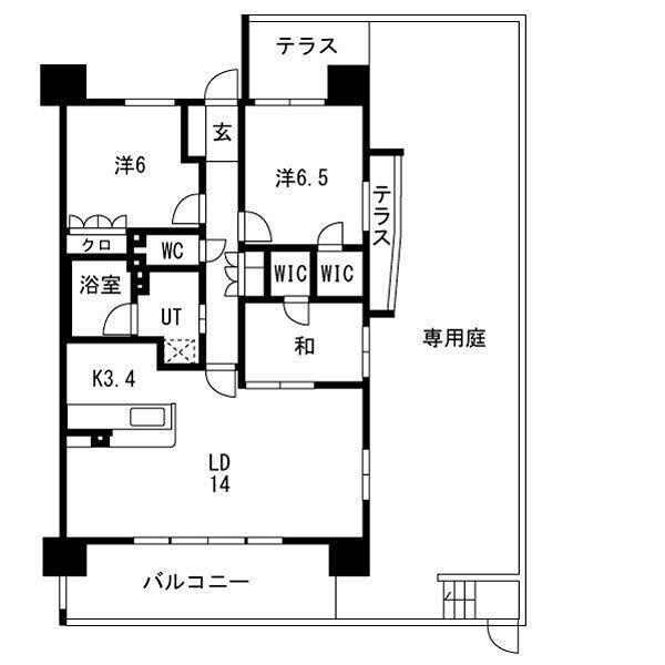 ファミリアーレ尾頭橋(3LDK/1階)の間取り写真