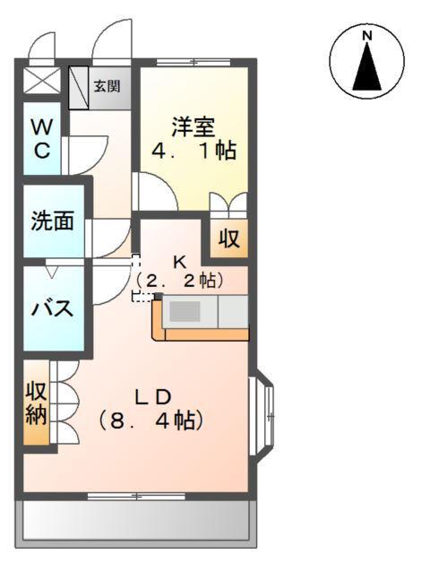 アレグリア(1LDK/1階)の間取り写真
