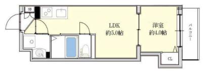 AXIA M CITY大阪瑞光(1DK/1階)の間取り写真