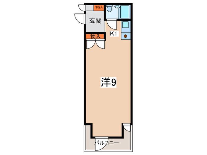 CKすずかけ台(1K/6階)の間取り写真