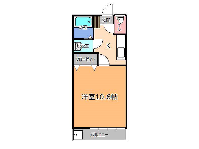 スバルハイツA棟(1K/2階)の間取り写真