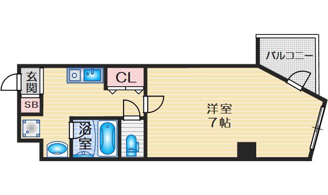 ハイムミニヨンII(1K/3階)の間取り写真