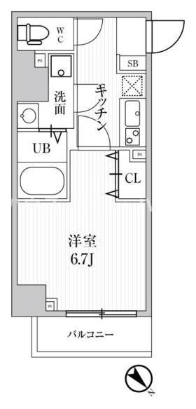 ALTERNA池袋イースト(1K/6階)の間取り写真
