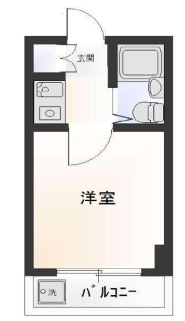 サンヒルズ向原(1K/3階)の間取り写真