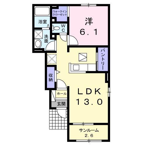 プランドール(1LDK/1階)の間取り写真