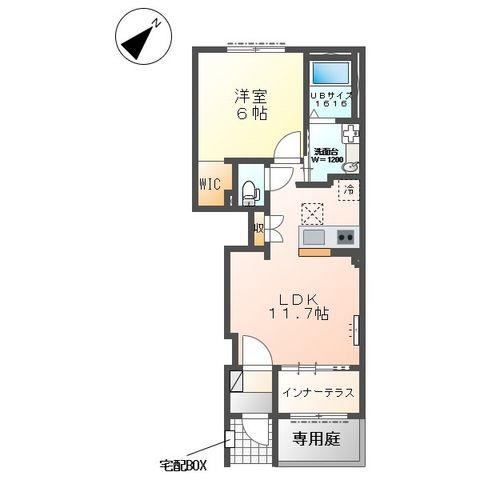 メルヴェール(1LDK/1階)の間取り写真