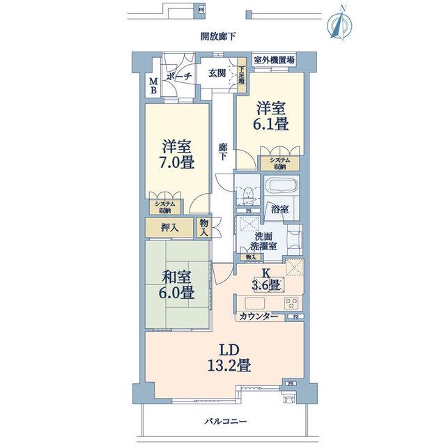 ジオ桃山台エグゼ(3LDK/3階)の間取り写真