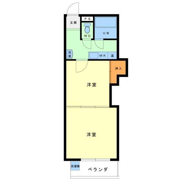 レジデンスカープ小山(2K/8階)の間取り写真