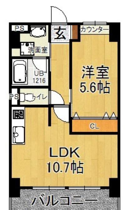 ＪＲ武蔵野線 吉川美南駅 徒歩6分 4階建 築13年(1LDK/1階)の間取り写真