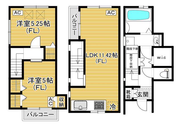 OHANA HOUSE(2LDK/1階)の間取り写真
