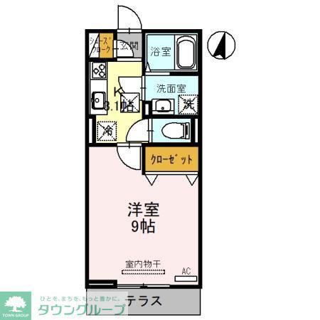 クレール西大宮(1K/1階)の間取り写真