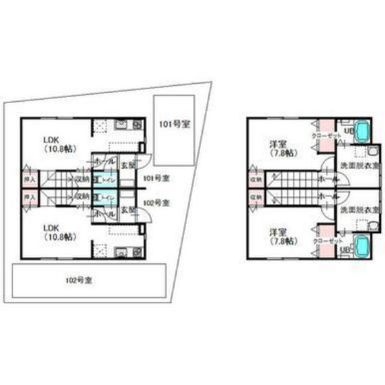 コンフォート神通本町(1LDK/1階)の間取り写真