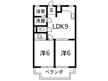 ロワイヤル大塚A(2DK/1階)の間取り写真
