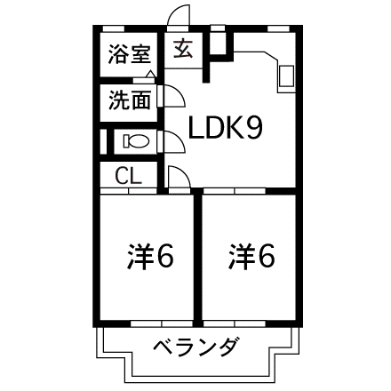 ロワイヤル大塚A(2DK/1階)の間取り写真