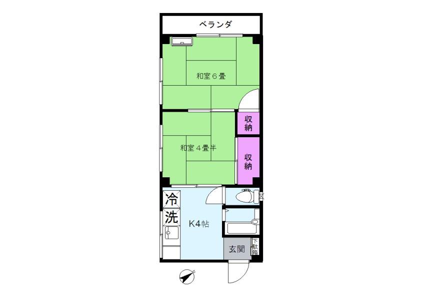 OKUハイツ(2K/3階)の間取り写真