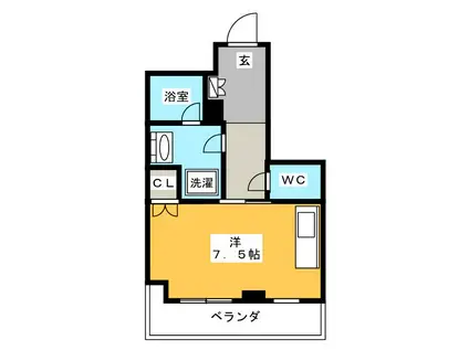 ジオ新宿百人町(1K/6階)の間取り写真