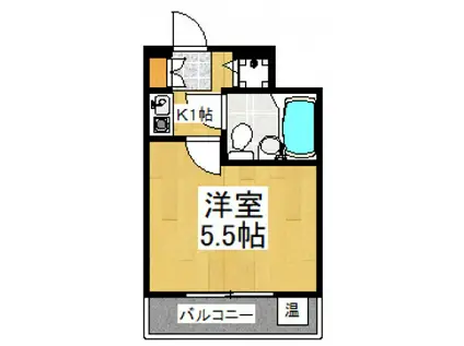 エクレール小平(1K/3階)の間取り写真