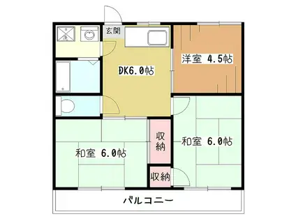 グリーンヒルタカハシ(3DK/1階)の間取り写真
