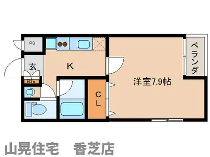 レナードU(1K/4階)の間取り写真