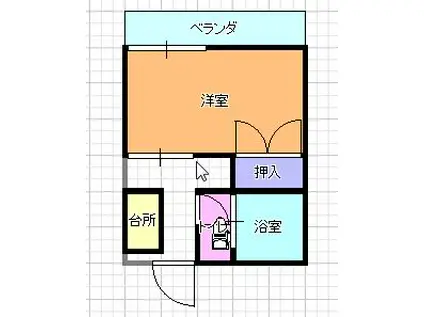 渡鹿ハイツ(1K/2階)の間取り写真