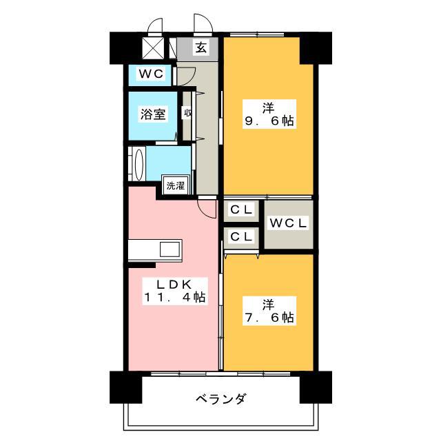 ESPOIR(2LDK/3階)の間取り写真