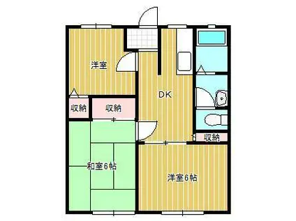 パナハイツ三条A棟(3DK/1階)の間取り写真