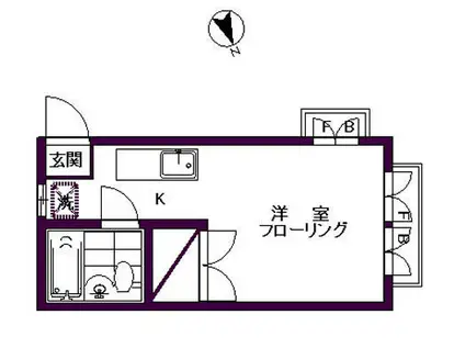 アビタシオン中野(ワンルーム/2階)の間取り写真