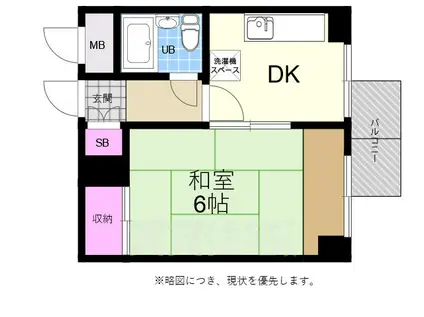 チサンマンション広島(1DK/9階)の間取り写真