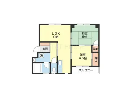 ハイツカクト(2DK/1階)の間取り写真