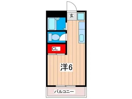 会瀬コーポ(1K/1階)の間取り写真