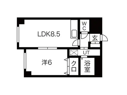 マイクレスト南郷(1LDK/4階)の間取り写真