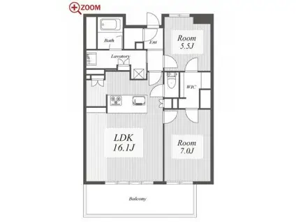 ロイヤルパークスERささしま(2LDK/16階)の間取り写真