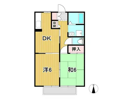 ベルドミールB(2DK/2階)の間取り写真