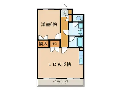 三和マンション(1LDK/2階)の間取り写真