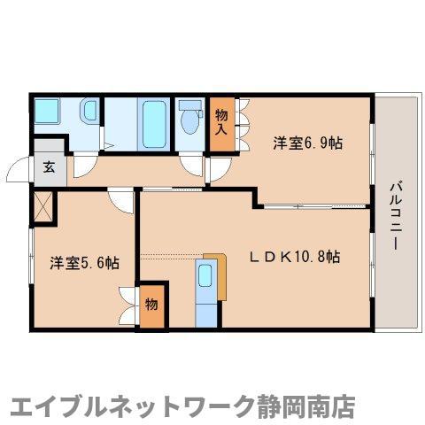 アンジェリーク(2LDK/2階)の間取り写真