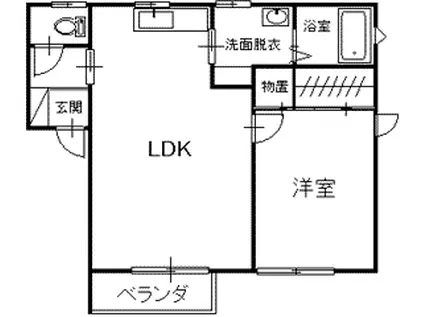 ドリームサカイ(1LDK/2階)の間取り写真