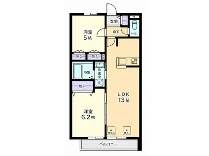 LE CIEL(2LDK/3階)の間取り写真