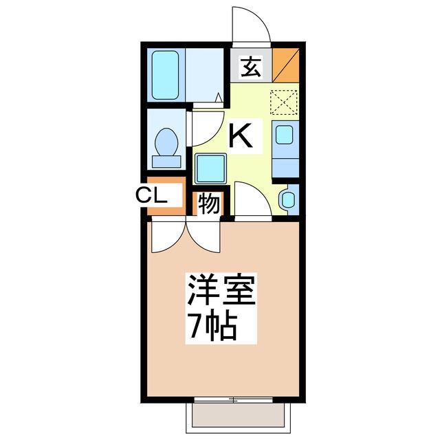 コーポサンリッチIII(1K/1階)の間取り写真
