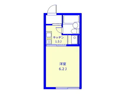鶴ヶ峰グリーンハイツIII(1K/2階)の間取り写真