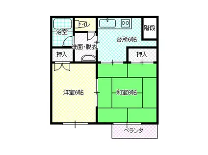 第2すみれ荘(2DK/2階)の間取り写真