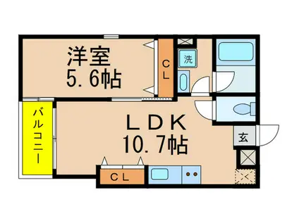 88.FUTAKOTAMAGAWA(1LDK/1階)の間取り写真