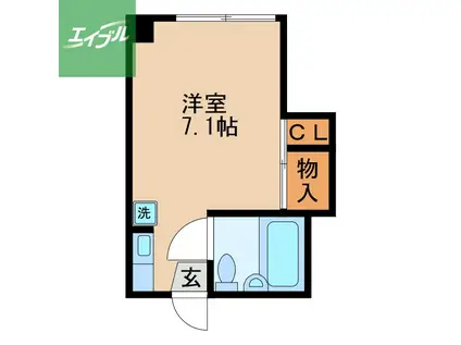 ヴィライズミ(ワンルーム/2階)の間取り写真